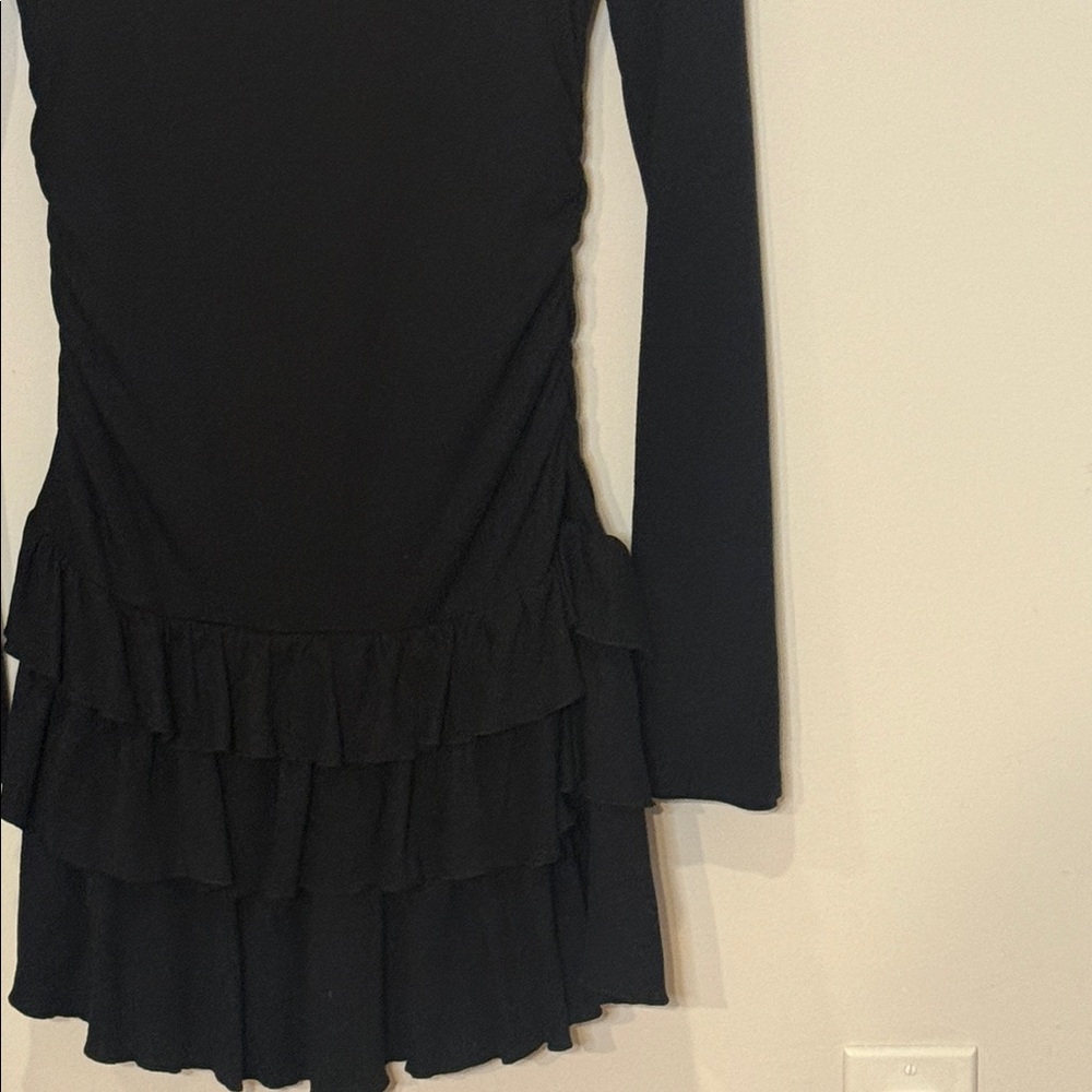 Free People Freeest Good Feels Ruffle Long-Sleeve Mini Dress $70 Still online - Picture 5 of 10
